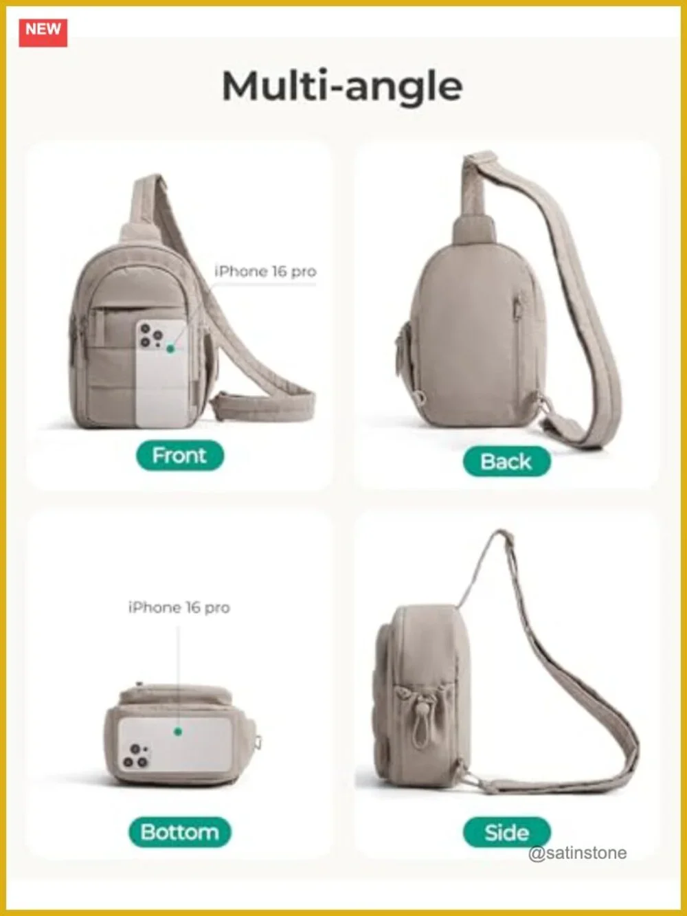 Puffer Sling Bag Crossbody Hobo with RFID Blocking Adjustable Strap